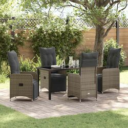 Comfortable and Durable 5-Piece Grey Dining Set