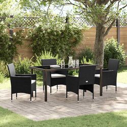 Reliable Outdoor Dining Set with Black Cushions