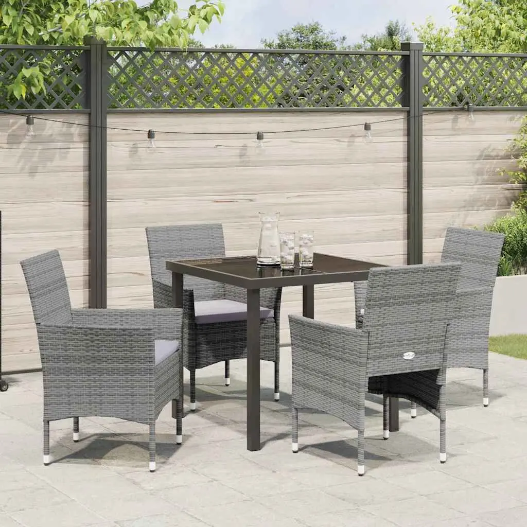 Garden Dining Set 5 Piece Outdoor Patio Furniture Grey