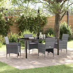 Comfortable and Durable 5-Piece Grey Garden Dining Set