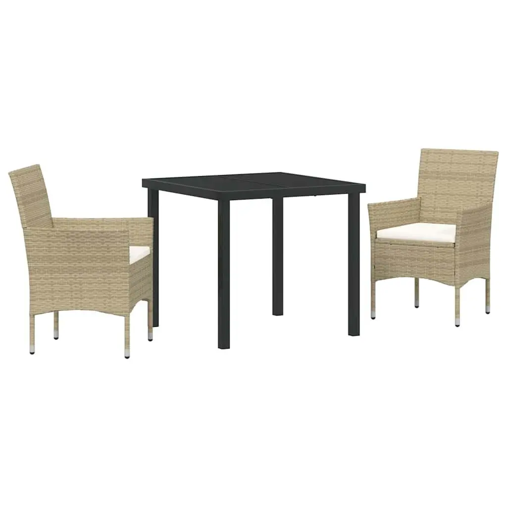 Outdoor Dining Set 3 Pieces Garden Patio Furniture Beige