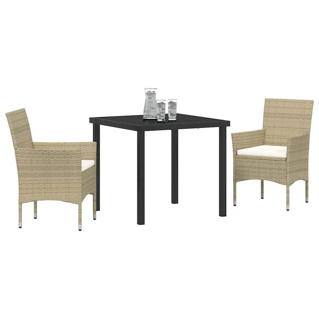 Outdoor Dining Set 3 Pieces Garden Patio Furniture Beige