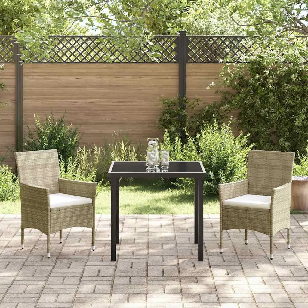Outdoor Dining Set 3 Pieces Garden Patio Furniture Beige