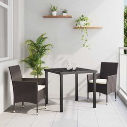 Comfortable Brown Garden Dining Set 3-Piece Collection