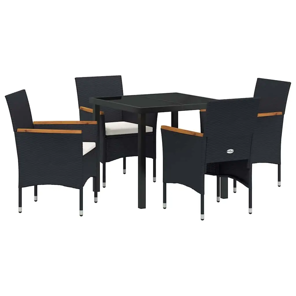 Garden Dining Set Outdoor Furniture 5 Pieces Patio Seating Table Chair Black