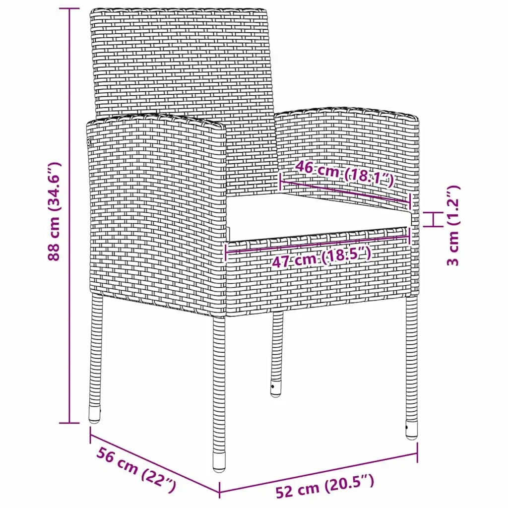5-Piece Garden Dining Set with Cushions