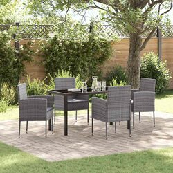 Reliable 5-Piece Grey Garden Dining Set with Comfort