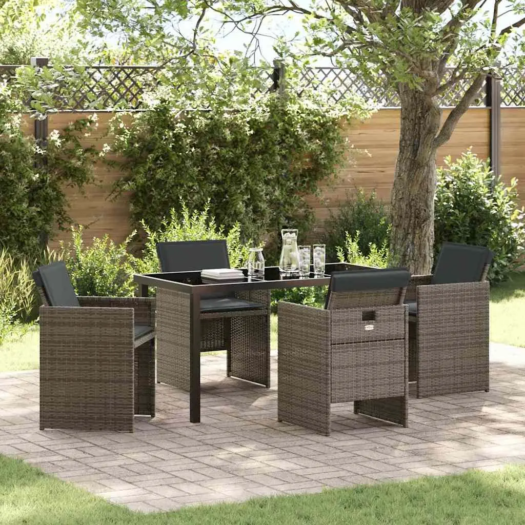 5-Piece Grey Garden Dining Set