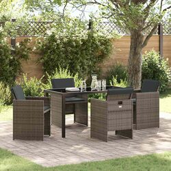 Comfortable and Practical 5-Piece Grey Garden Dining Set