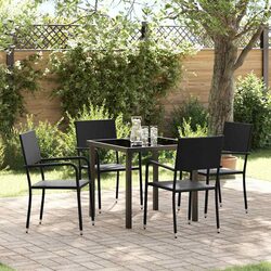 Reliable 5-Piece Black Dining Set for Your Outdoor Space