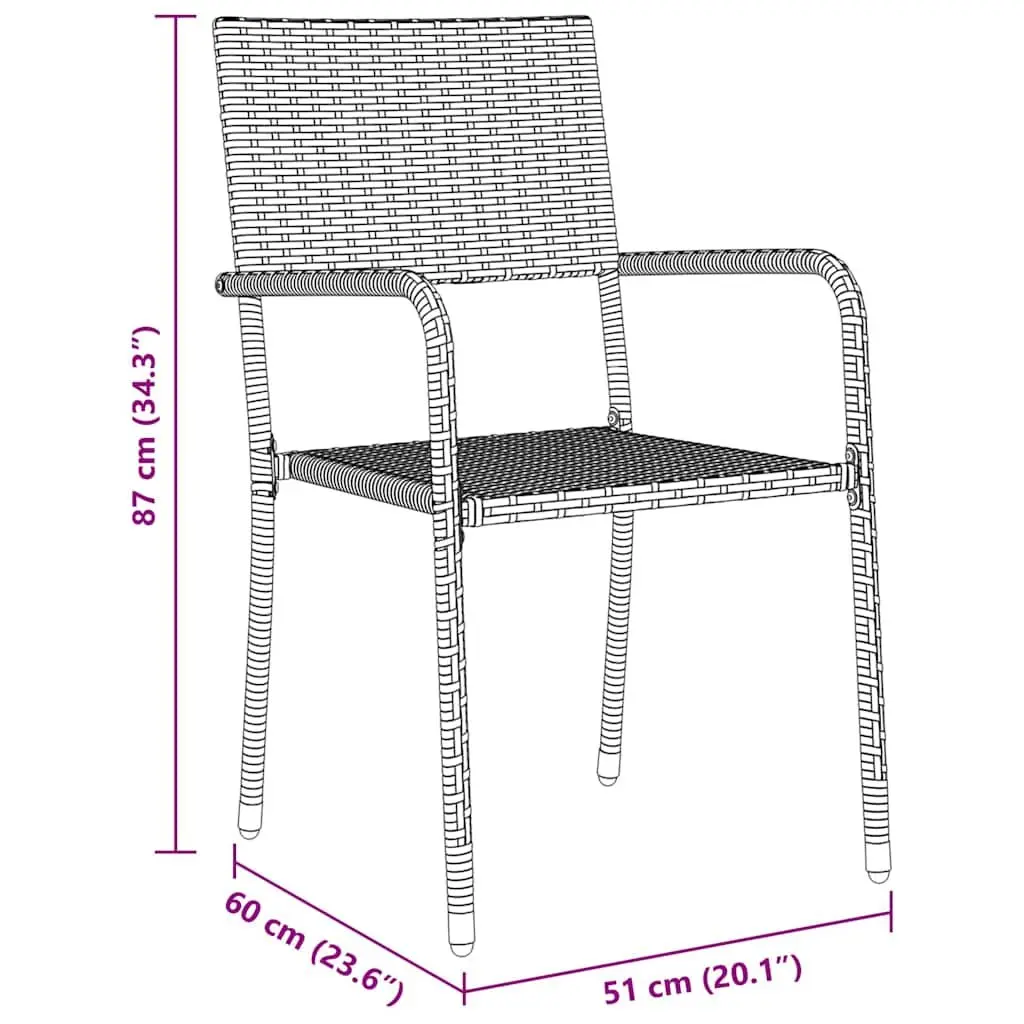 Garden Dining Set Outdoor Furniture 5 Piece Grey Poly Rattan with Cushion