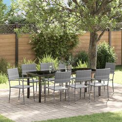 Value-Driven 9-Piece Grey Garden Dining Set