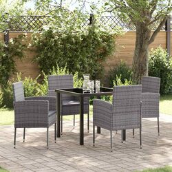 Reliable Garden Dining Set with Cushions and Glass Table