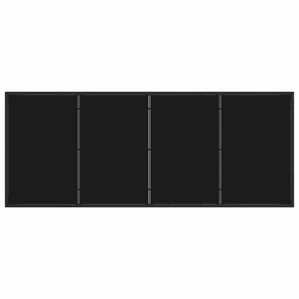 Outdoor Dining Set 7 Piece Black Poly Rattan Garden Furniture Tempered Glass Table