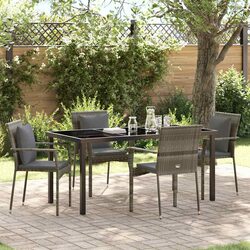 Comfortable 5 Piece Grey Dining Set for Outdoor Enjoyment