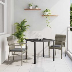 Comfort and Value in a 3-Piece Grey Garden Dining Set