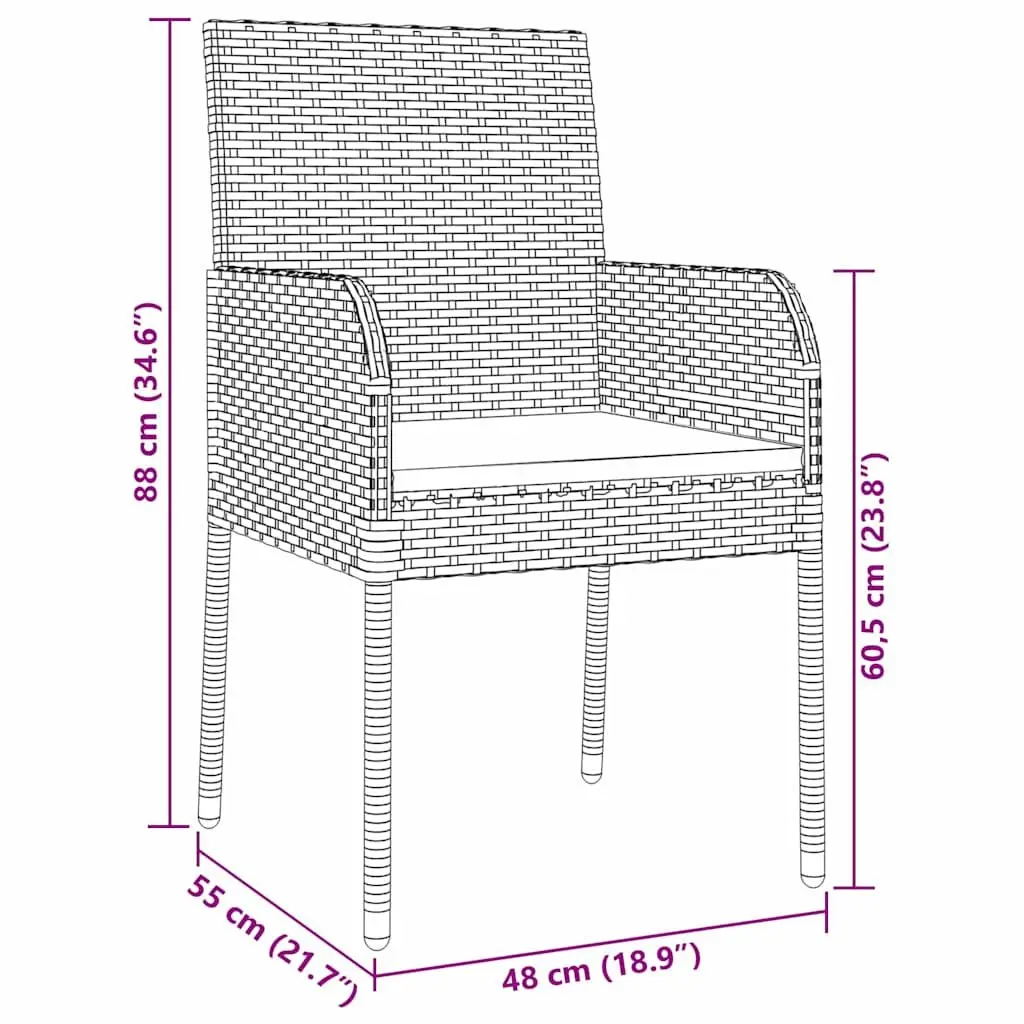 5-Piece Garden Dining Set with Cushions