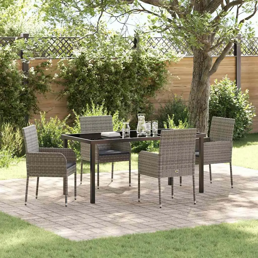 Grey 5 Piece Outdoor Dining Set with Comfort in Mind