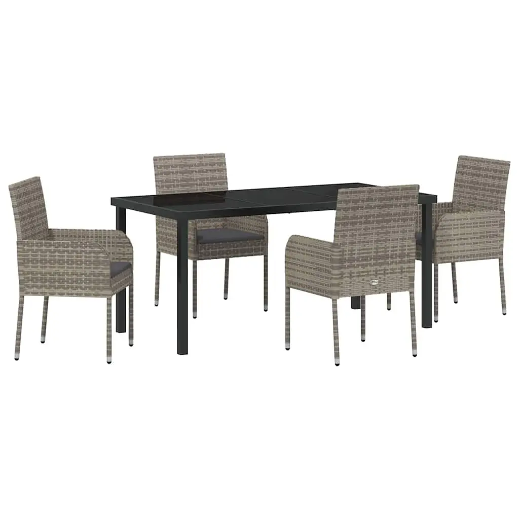 Grey 5 Piece Outdoor Dining Set with Comfort in Mind