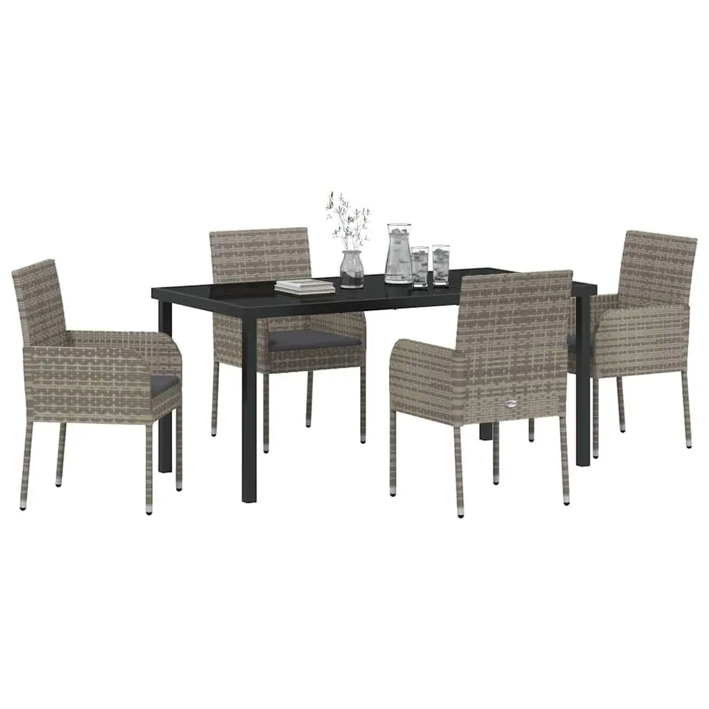 Grey 5 Piece Outdoor Dining Set with Comfort in Mind