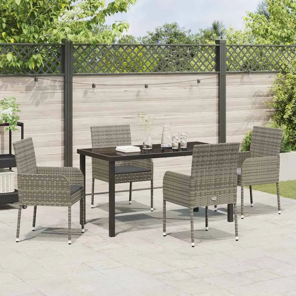 Grey 5 Piece Outdoor Dining Set with Comfort in Mind