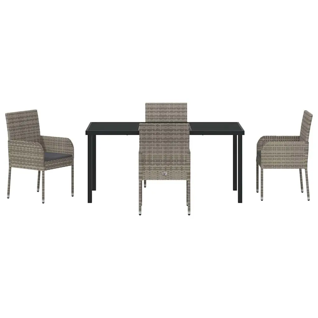 Grey 5 Piece Outdoor Dining Set with Comfort in Mind