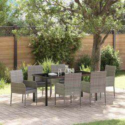 Value-Focused 7-Piece Garden Dining Set in Grey