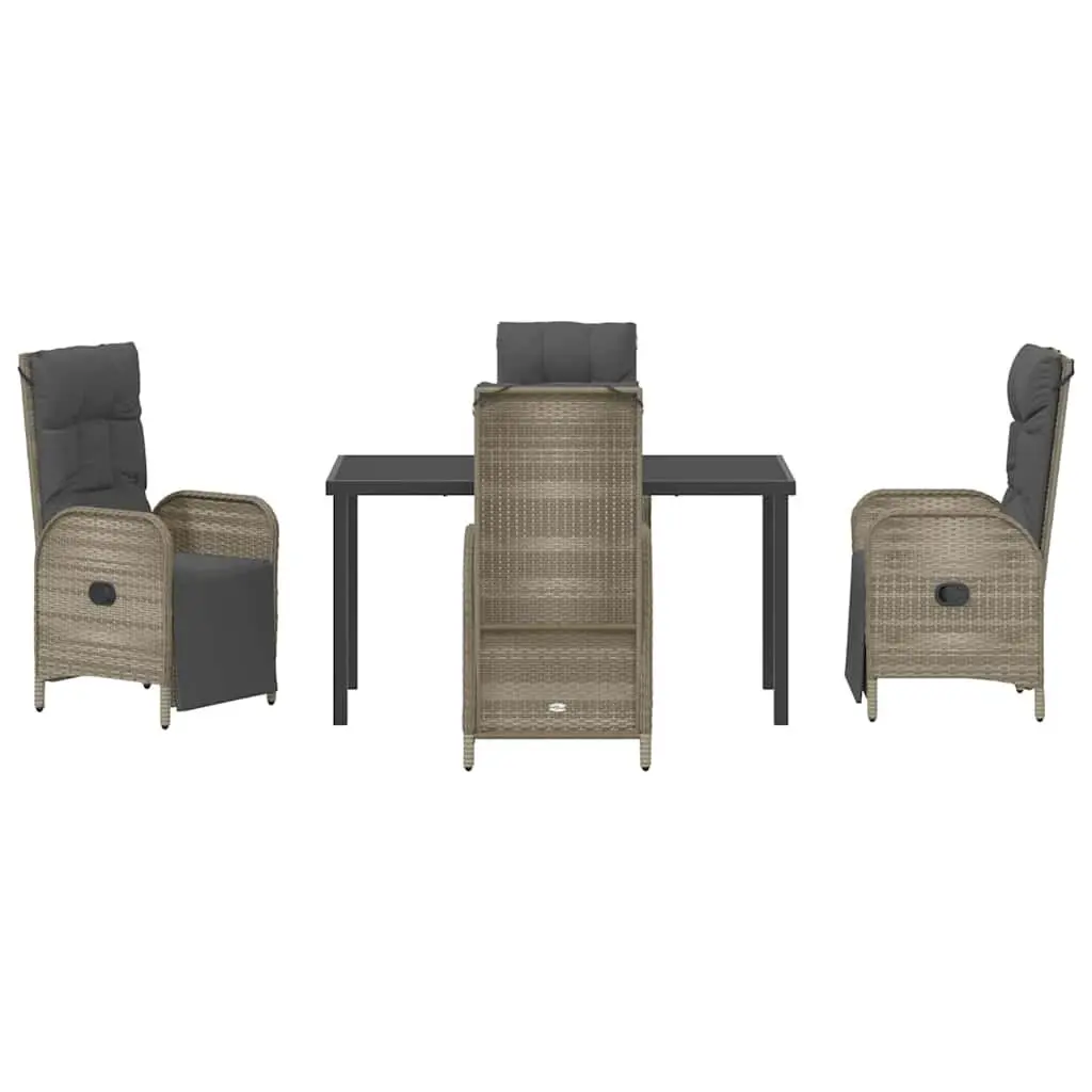 Garden Dining Set Outdoor Furniture 5 Piece Poly Rattan Grey Patio Chairs Table