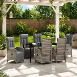 Reliable 7-Piece Grey Dining Set for Outdoor Use