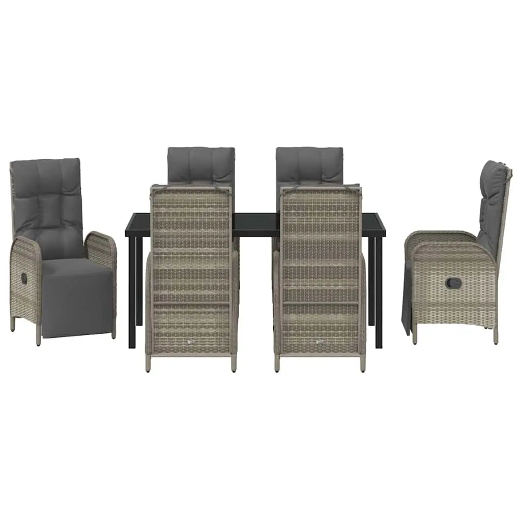 7-Piece Grey Dining Set for Outdoor Use