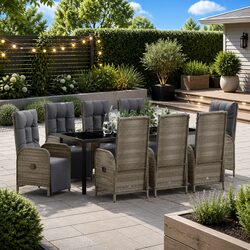 Comfortable 9-Piece Garden Dining Set for Enjoyable Meals