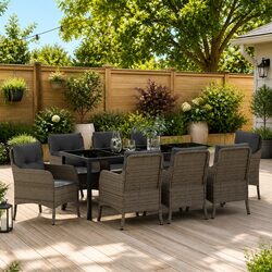 Comfortable and Practical 9-Piece Garden Dining Set