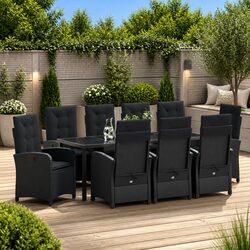 Quality Black Poly Rattan Dining Set for Your Outdoors