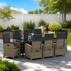 Comfortable and Practical 9 Piece Grey Dining Set