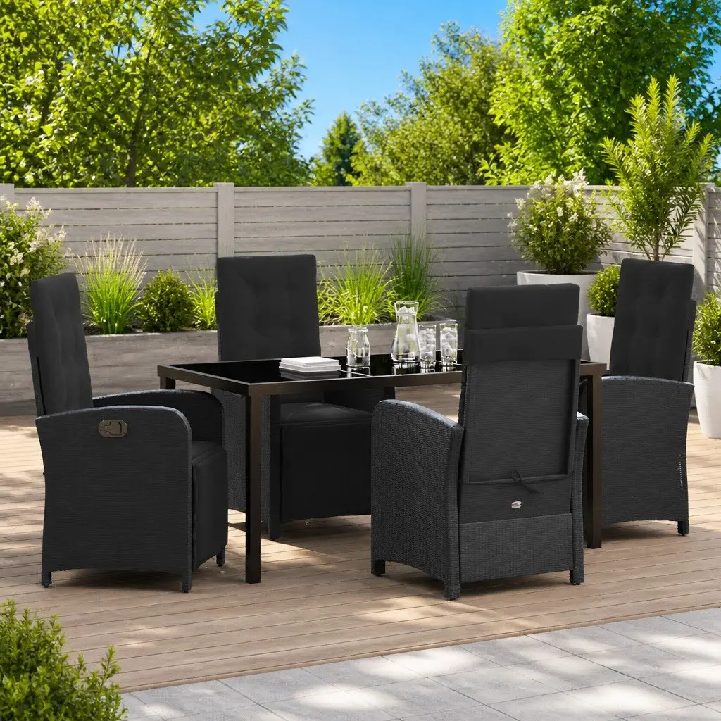 Black Outdoor Dining Set with Comfort and Style