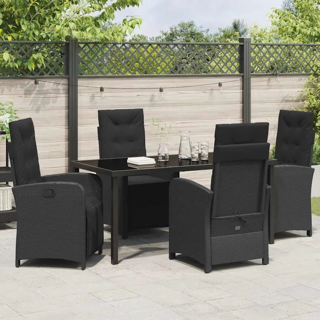Black Outdoor Dining Set with Comfort and Style