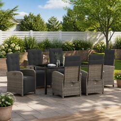 Value-Driven 7-Piece Garden Dining Set in Grey