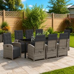 Comfortable and Durable 9-Piece Garden Dining Set