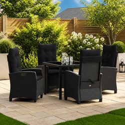 Comfortable 5-Piece Black Outdoor Dining Set