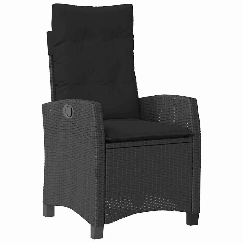 Outdoor Dining Set 5 Piece Black Poly Rattan Patio Furniture