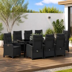 Reliable 9-Piece Garden Dining Set with Comfort
