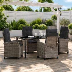 Practical 5-Piece Grey Dining Set for Outdoor Spaces