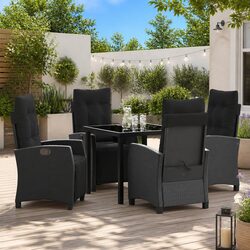 Durable 5-Piece Garden Dining Set with Cushions