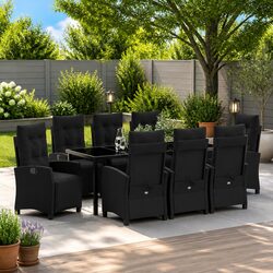 9-Piece Black Outdoor Dining Set: Quality and Comfort