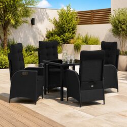 Reliable Black Garden Dining Set for Outdoor Enjoyment