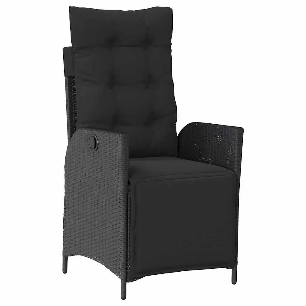5 Piece Black Rattan Set for Outdoor Dining