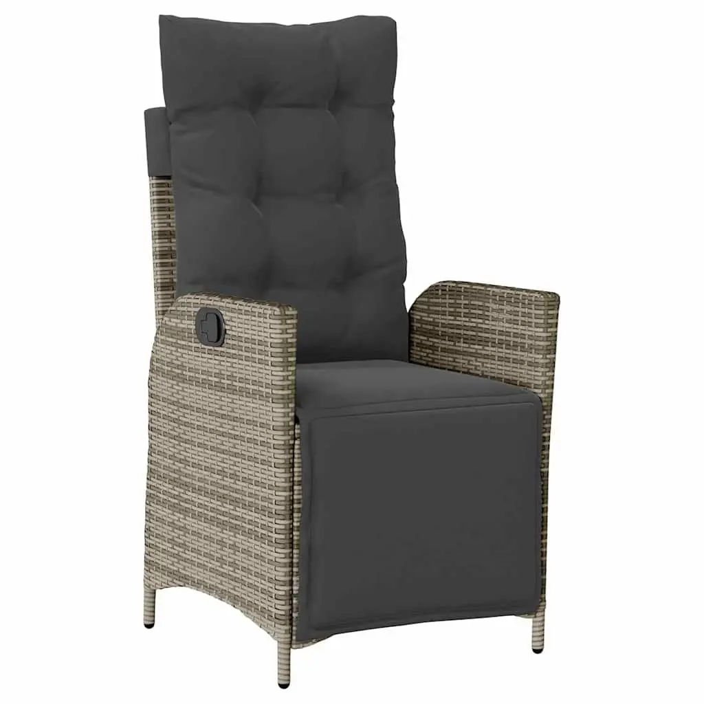 Garden Dining Set 5 Piece Outdoor Furniture Rectangular Table Chairs Grey Poly Rattan