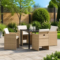 Practical and Stylish Beige Garden Dining Set