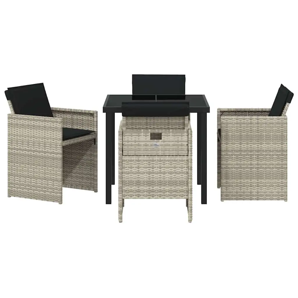 Garden Dining Set 5 Pieces Light Grey Outdoor Furniture Table Chairs Patio