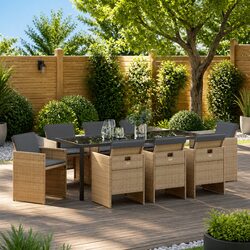 Warmth and Value in a 9-Piece Garden Dining Set
